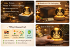 Lord Ganesh Ji Crystal Ball Lamp with Wooden Base